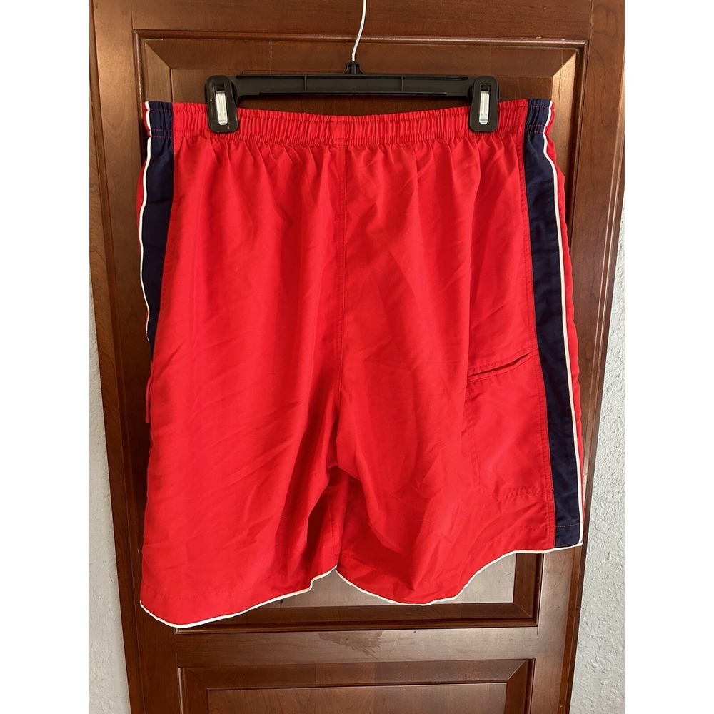 Vintage Speedo LIFE GUARD Red W/ Side Stripes Mesh Lined Swim Trunks Men's Large - Picture 5 of 10